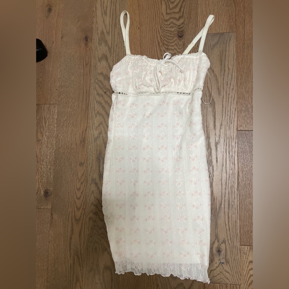 Garage white and pink mini dress. Never worn but no tags. Size XS